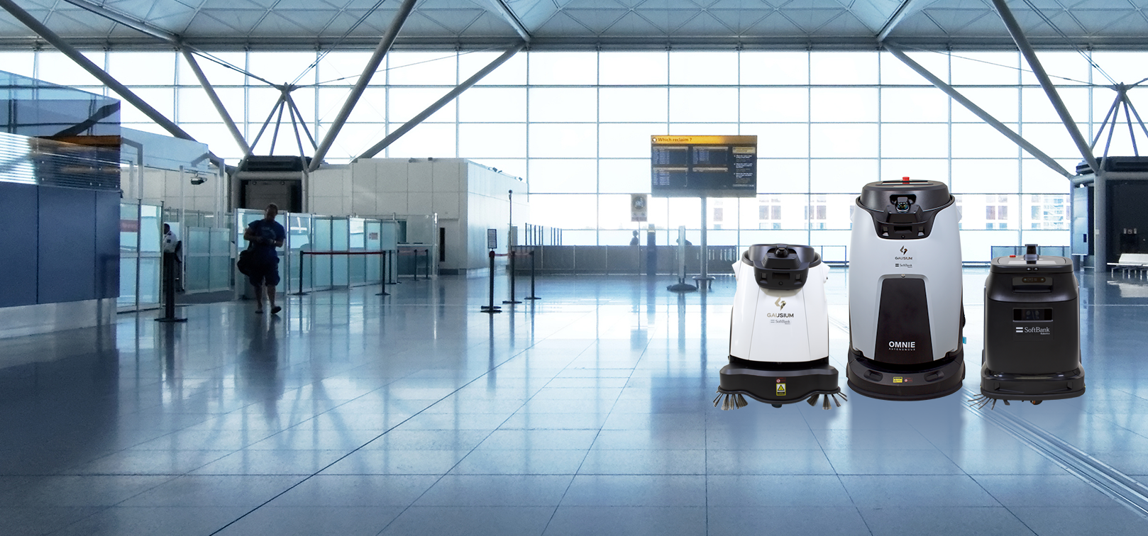 Ilustracija: roboti za čišćenje u prostoru aerodroma, prema opisu uz članak